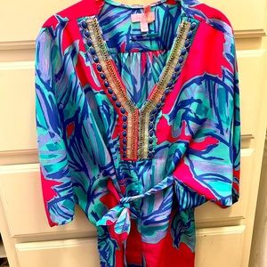 Lilly Pulitzer Tie Waist Embellished Dress